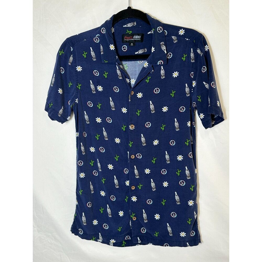 Coca-Cola & Aeropostale Men's BOHO Hippie Button Down Shirt Size XS